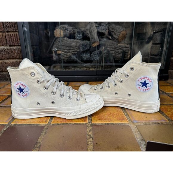Mens 5 Comme des Garçons Play Chuck 70 High Milk Chuck Taylor All Star 150205c - Picture 6 of 9
